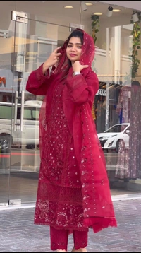 WDW 1022 ORGENJA Party Wear Dress  - 42-XL