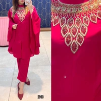 RTK HANDWORK KAFTAN KURTI WITH PANT  - pink, 38