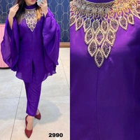 RTK HANDWORK KAFTAN KURTI WITH PANT  - Blue, 40