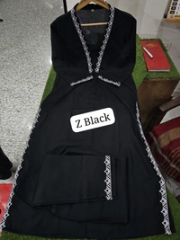 KDJ 2722 Summer Reyon Kurti Set  - Black, 46-3XL