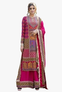 ARM HEAVY EMBROIDERY KURTA SEARARA SET - 42-XL