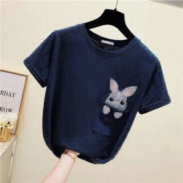 WSM Rabbit Tshirt  - Navy Blue, L-40