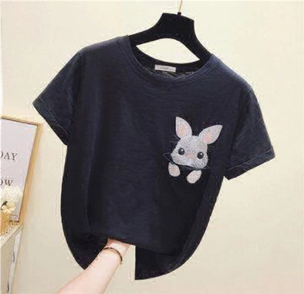 WSM Rabbit Tshirt  - Black, L-40