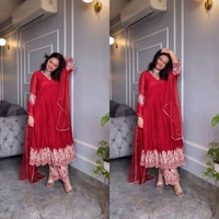WDW Designer Kurti With Plazo Pant Dupatta  - M-38