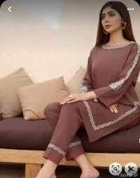 KDJ REYON STRAIGHT KURTI WITH PANT  - M-38