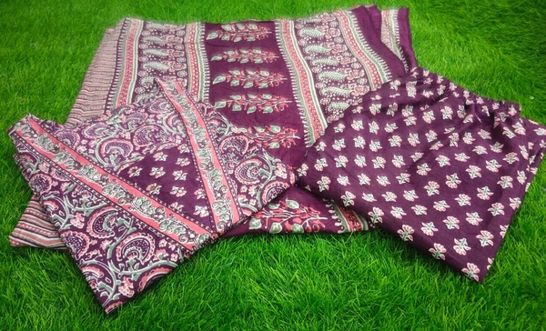 KDJ 3541 Cotton Kurta Set With Pant Dupatta  - M-38