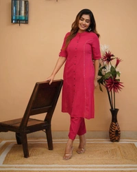 KDJ 5041 Beautiful Kurti With Pant  - pink, M-38