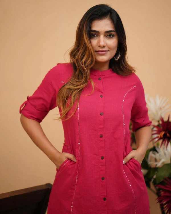 KDJ 5041 Beautiful Kurti With Pant  - pink, L-40