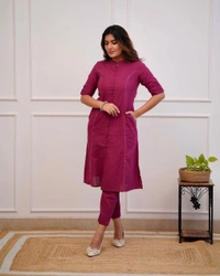 KDJ 5041 Beautiful Kurti With Pant  - wine, L-40