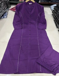 KDJ 5041 Beautiful Kurti With Pant  - Purple, 42-XL