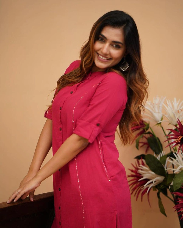 KDJ 5041 Beautiful Kurti With Pant  - pink, XXL-44
