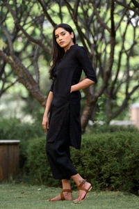 KDJ 5043 Beautiful Kurti With Pant  - Black, 38