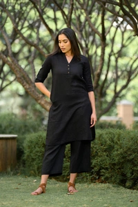 KDJ 5043 Beautiful Kurti With Pant  - Black, 42