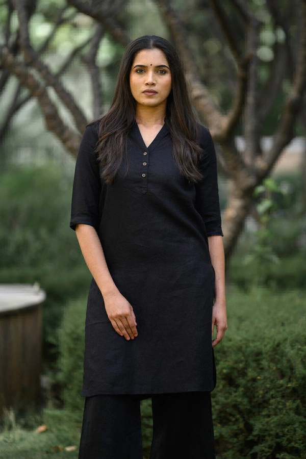 KDJ 5043 Beautiful Kurti With Pant  - Black, 42