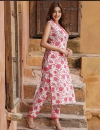 KDJ 2218 Summer Special Dress  - Red, 42-XL