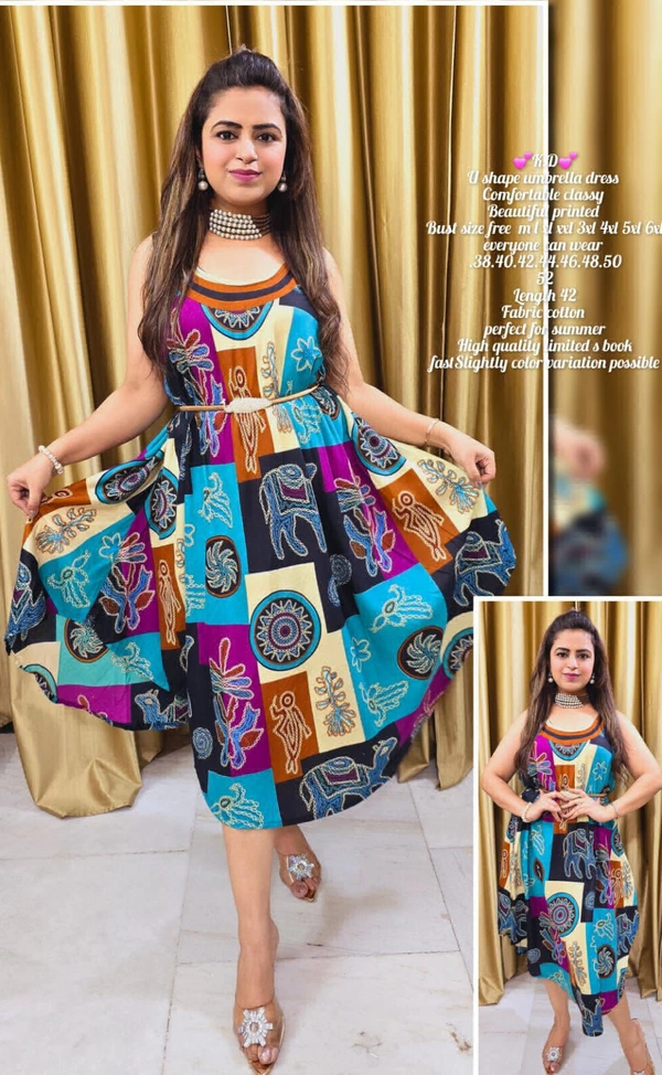 KD18 Umbrella Kurti  - sky blue, 44