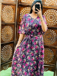 KD18 1007 Long Frill Dori Dress  - pink, 38