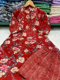 RPR Printed Kurti With Pant  - Maroon, M-38