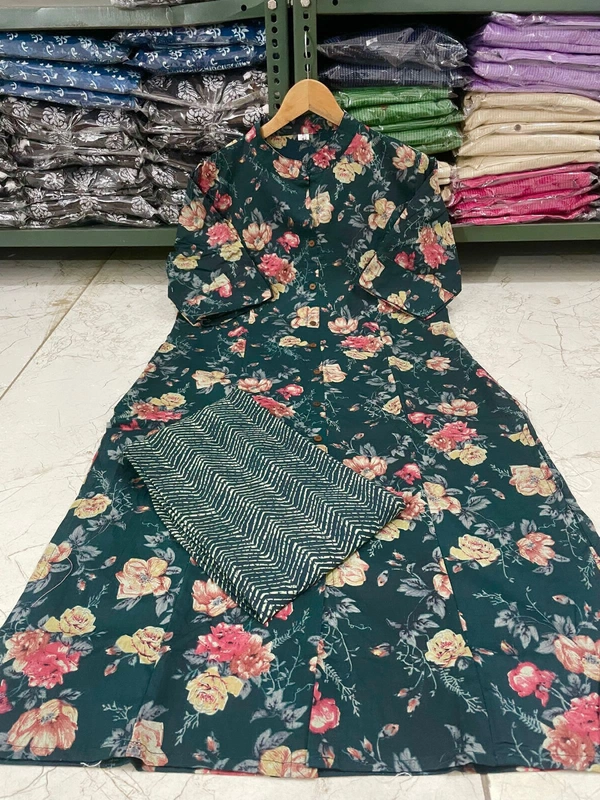 RPR Printed Kurti With Pant  - Black, L-40