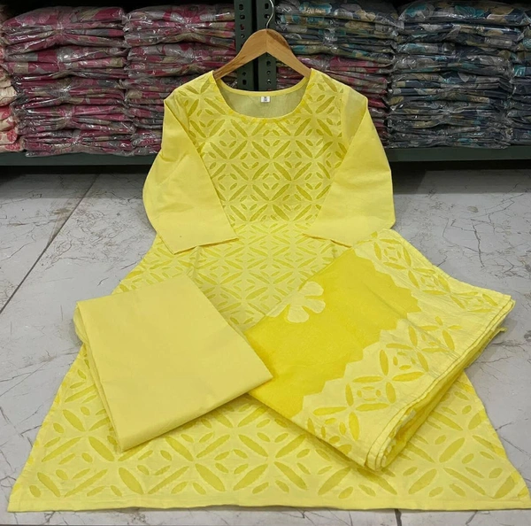 KDJ 5047 Beautiful Kurti Set  - Yellow, M-38