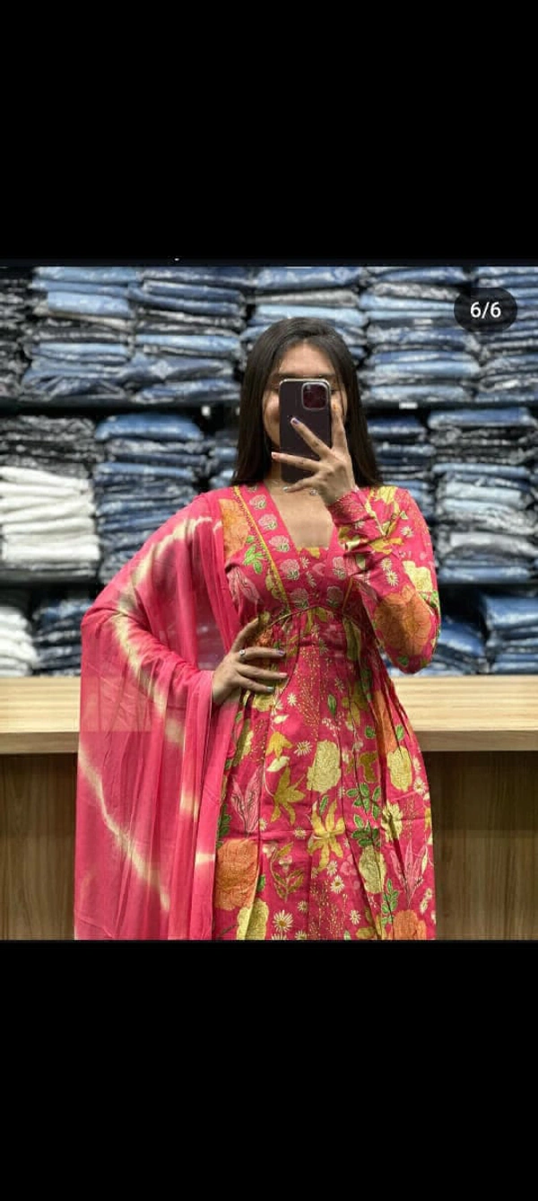 KDJ 1005 Anarkali Pattern Dress  - 42-XL