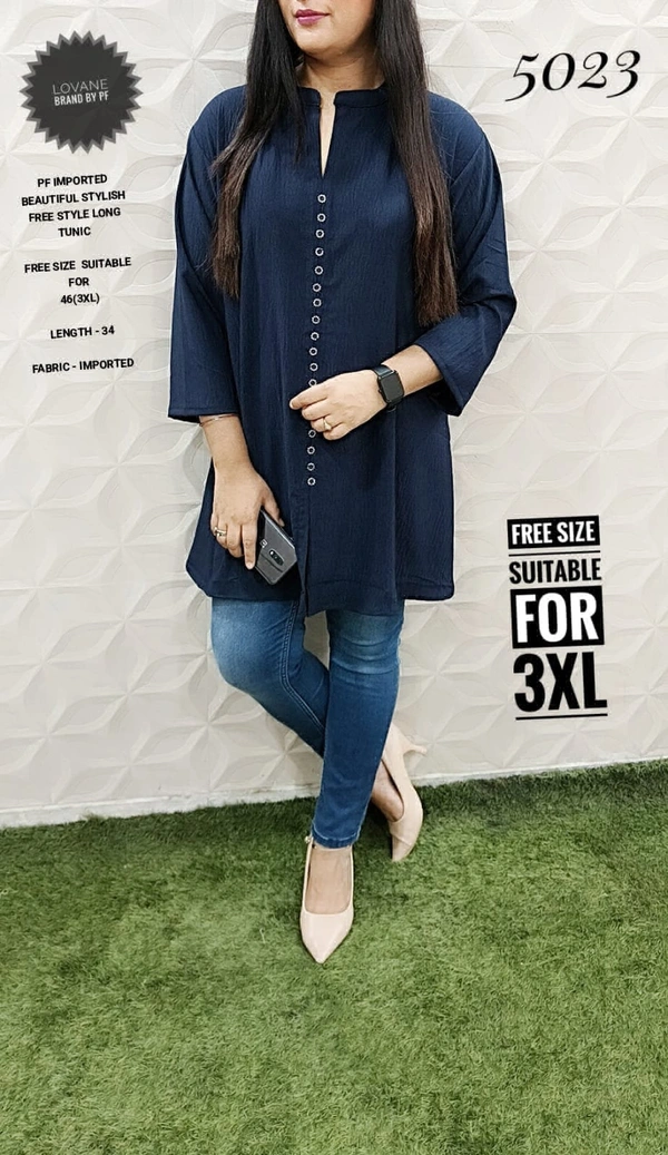 PFK LONG TUNIK Top - Navy Blue, 3XL