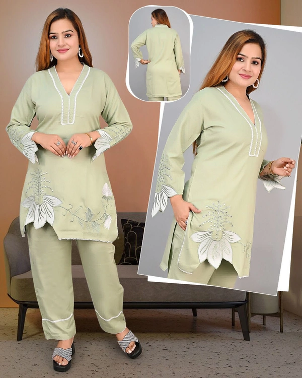 KD18 5149 Stylish Cord Set  - Gray, S-36