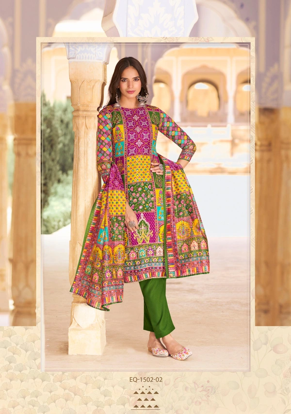 ASU 5154Designer Kurti Dress Material - green