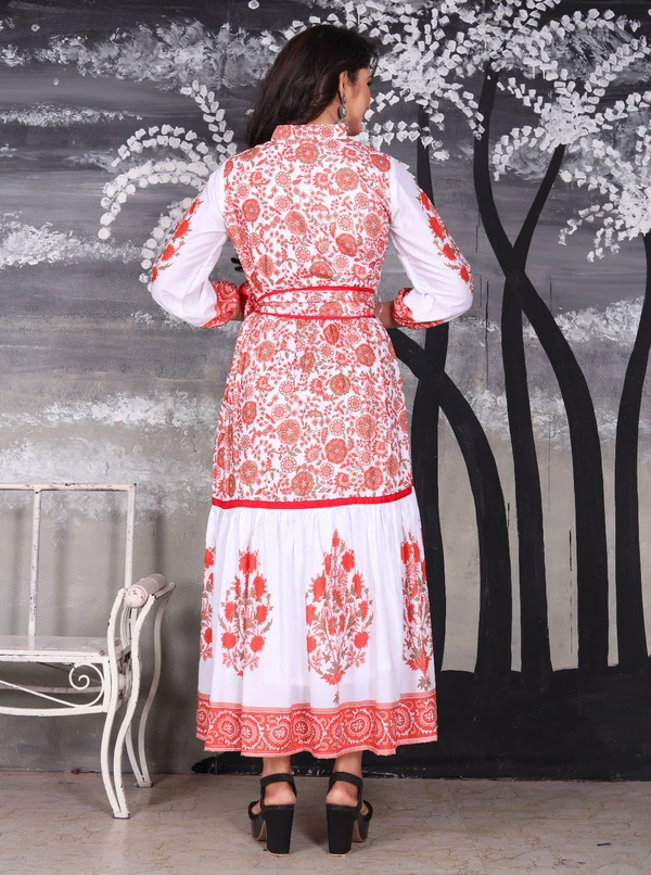 ARM 5197 Rahika Full LONG Dress  - Red, 44-XXL