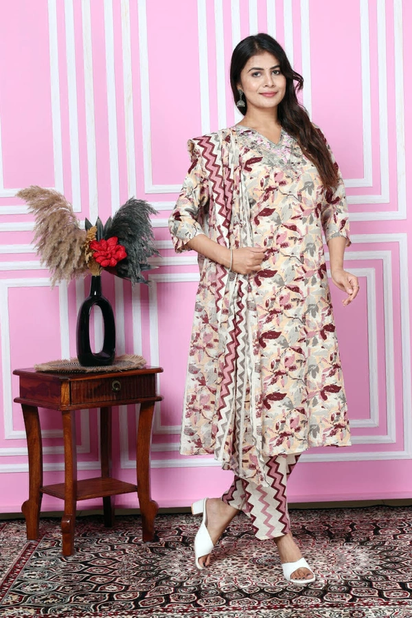 LKT 5229 Beautiful Kurti Set  - Maroon, M-38