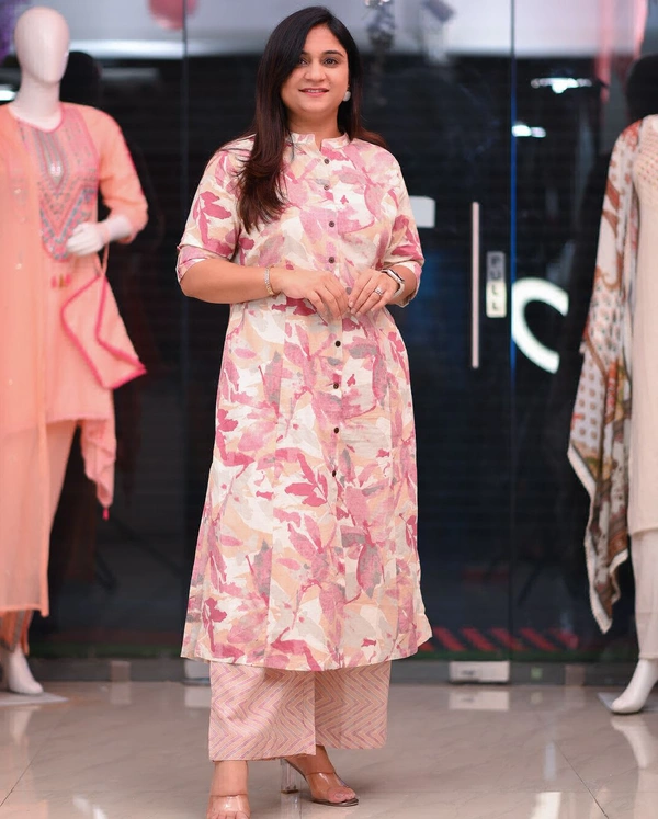 LKT 5252 Floral Dress  - pink, L-40