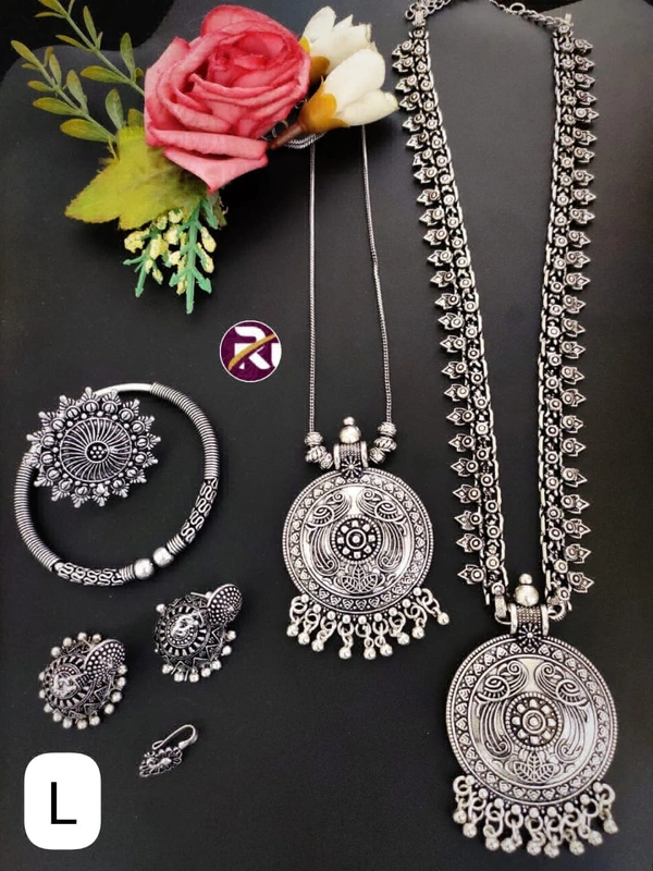 5273 Oxidised Beautiful Set - L
