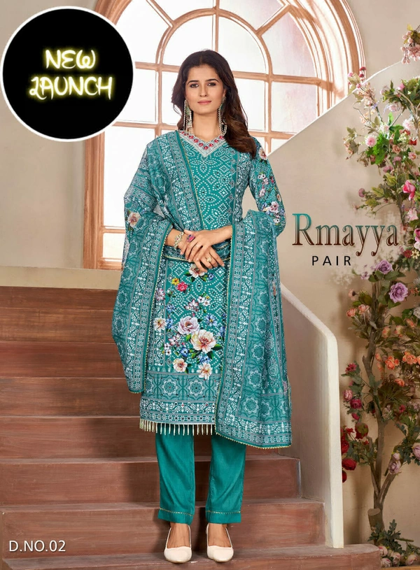 ARM 5289 Beautiful Kurti Set  - blue, L-40