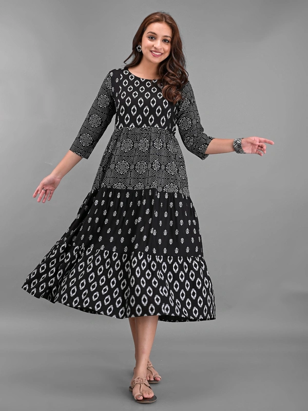 NSJ 5306 Long Frock  - Black, M-38
