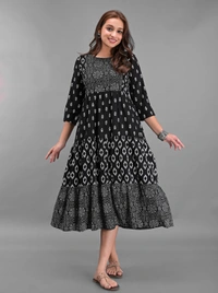 NSJ 5306 Long Frock  - Black, M-38