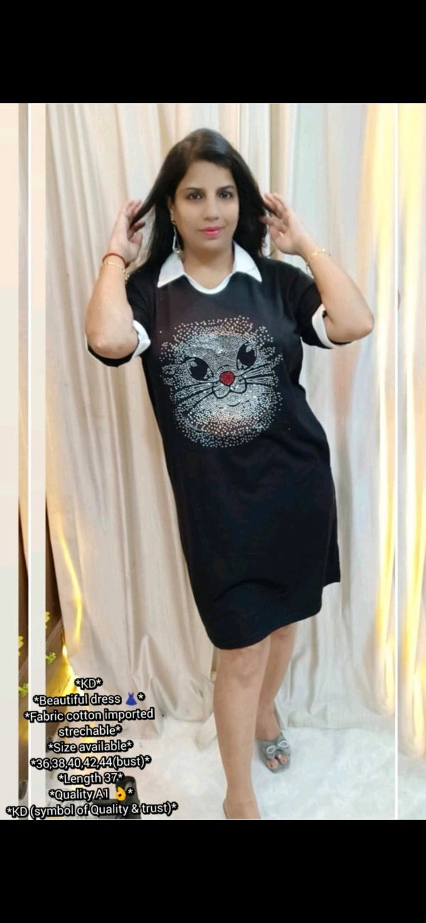 KD18 5032 FABRIC  - PURE COTTON HOISERY  - Black, XXL