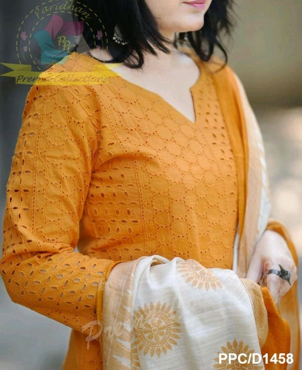 5037   EMBROIDERY KURTI  COTTON  PANT  SILK DUPATTA  - M-38
