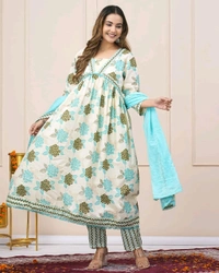 SF2 5047 *New Launch*🌸 Anarkali SUIT SET🌸 Festive Floral Anarkali suit set embroidery Pants and dupatta🌸 - M-38