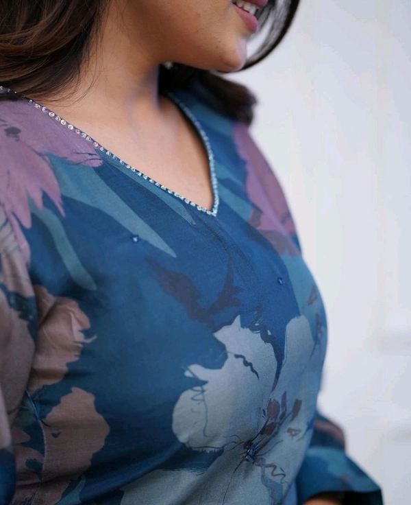 KDJ 5054 pure muslin premium qualities- Kurti With Pant     - XL-42