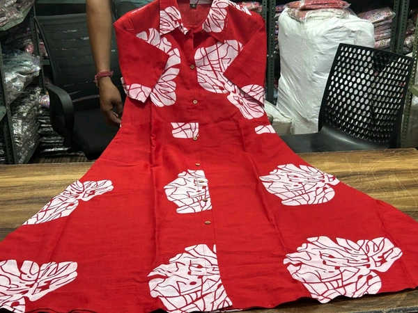 SF2 5059 *Premium cotton printed fir flair dress   - L-40