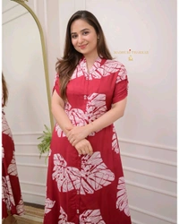 SF2 5059 *Premium cotton printed fir flair dress   - XL-42