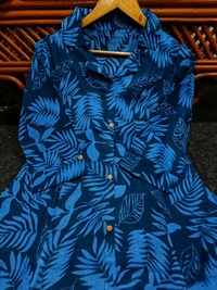 SF2 5061 beautiful  cotton printed fir flair dresses  your daily casual  for work  cotton Light Blue Colour    - M-38