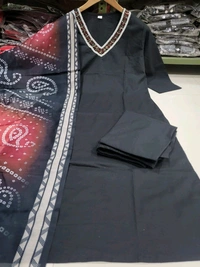 SF3 5364  COTTON KURTI WITH HAVING  EMBROIDERY  WITH BEAUTIFUL  LACE CHANDRI COTTON DUPATTA - 2XL-44
