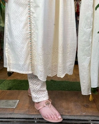 SF2 5366 Cotton embroidered kurta with pants and dupatta - L-40