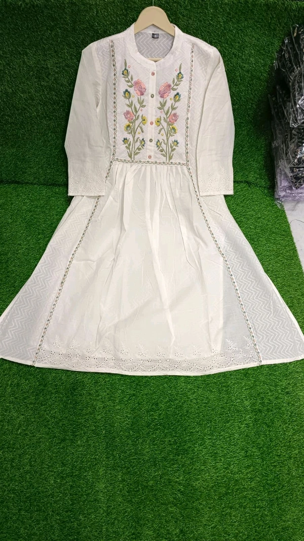 SF2 5366 Cotton embroidered kurta with pants and dupatta - XL-42