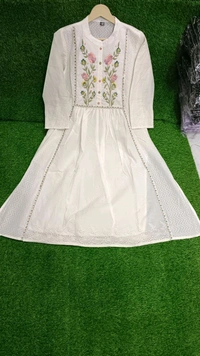 SF2 5366 Cotton embroidered kurta with pants and dupatta - 2XL-46