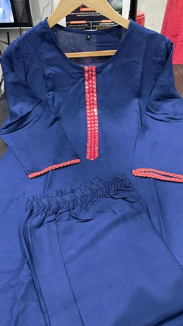 SF2 5368  Kurta pant set with real mirror work* - M-38