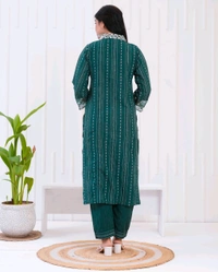 KDJ 5362  new Kadhi Kurta duptta with pant set - Blue Stone, L-40
