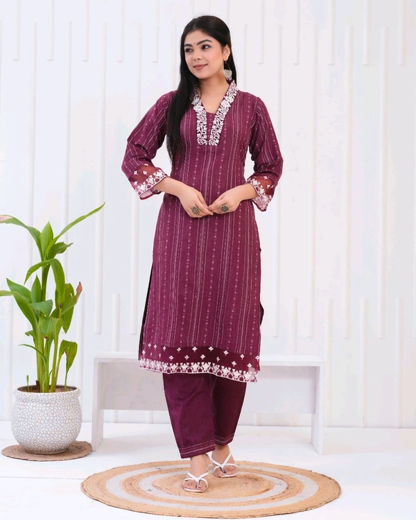 KDJ 5362  new Kadhi Kurta duptta with pant set - Night Shadz, XL-42