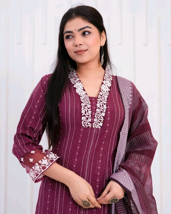 KDJ 5362  new Kadhi Kurta duptta with pant set - Night Shadz, XL-42